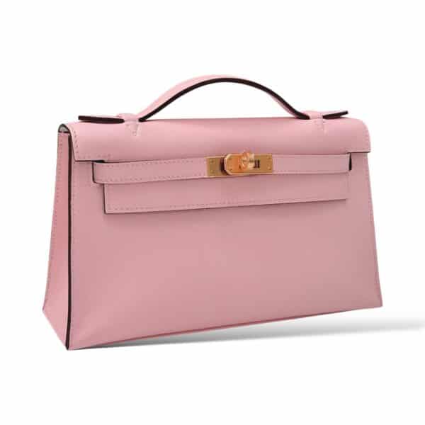 Hermes Kelly Pochette SO Rose Sakura Swift PBHW - Image 2