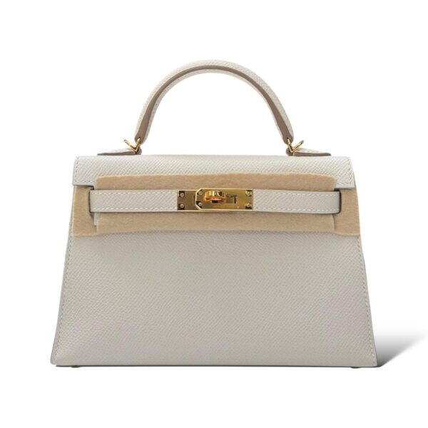 Hermes Kelly Mini Gris Pale Epsom GHW