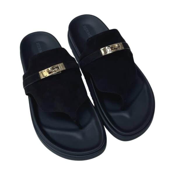 Hermes Empire 39 EU Black Suede PBHW - Image 3