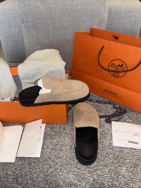 Hermes Go Mule Beige Suede Calfskin 36.5 EU - Image 3