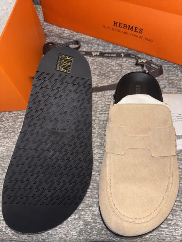 Hermes Go Mule Beige Suede Calfskin 36.5 EU - Image 4