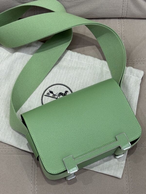 Hermes Geta Bag Menthe Chevre PHW - Image 2