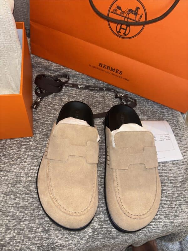 Hermes Go Mule Beige Suede Calfskin 36.5 EU - Image 2