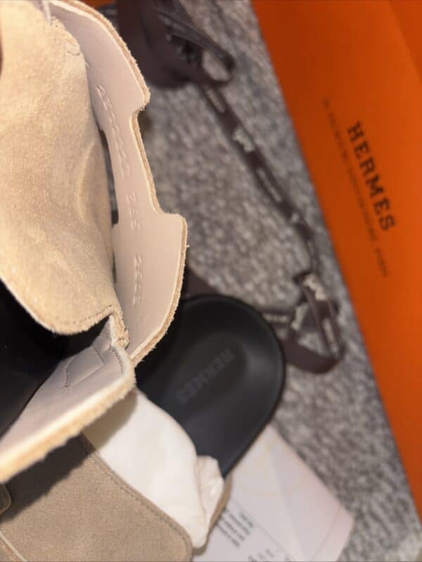 Hermes Go Mule Beige Suede Calfskin 36.5 EU - Image 5